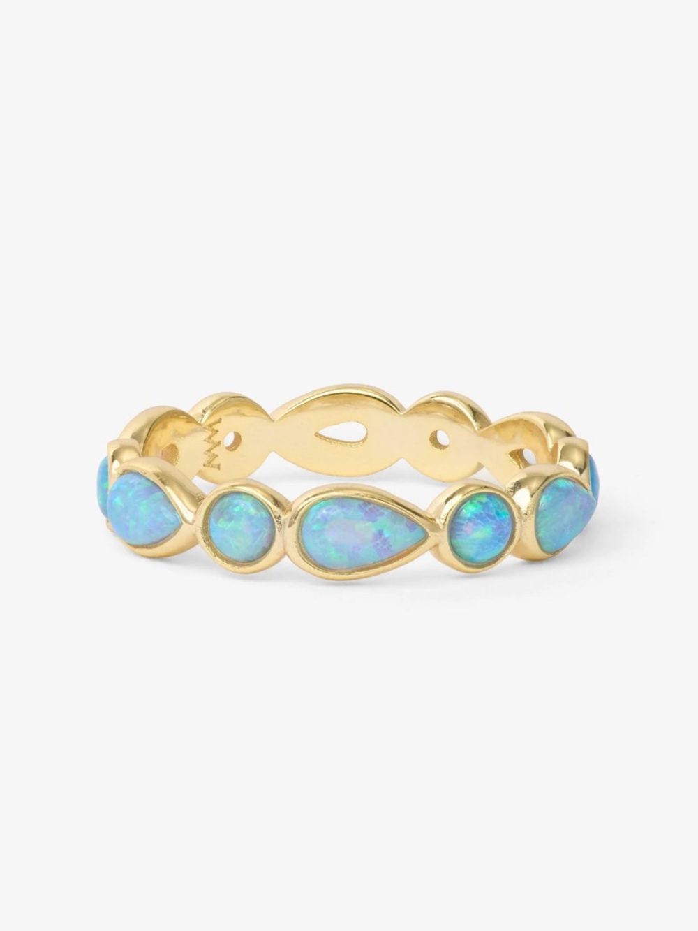 Melinda Maria Gold Ring with Blue Opal Teardrops and Rounds